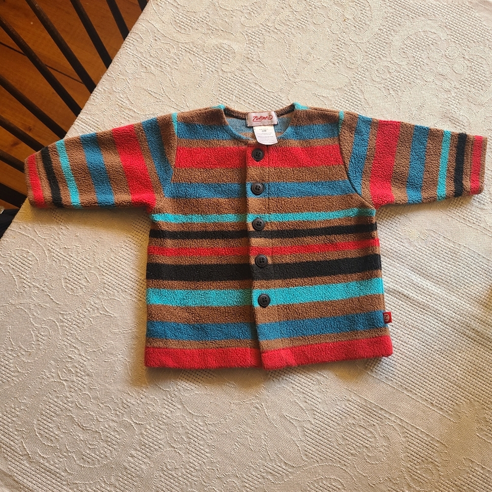 Zutano Fleece Baby Cardigan Button Up 6 Months